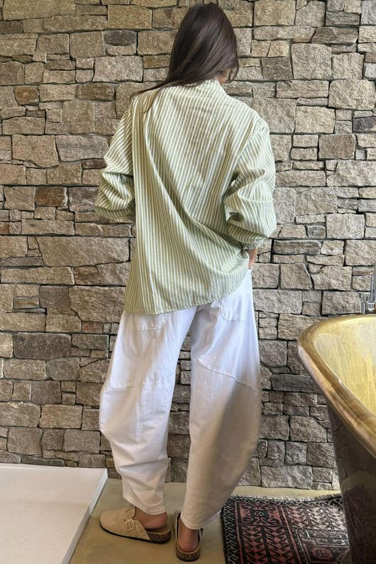 Nantucket Ruffle Blouse Soft Olive